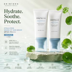SKIN1004 Madagascar Centella Hyalu-Cica Water-Fit Sun Serum SPF50+ PA++++ Twin Pack – 50ml
